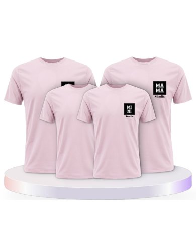 Papa Mama Mini mit Personalisierte Familienset T-Shirts | Paarpulli