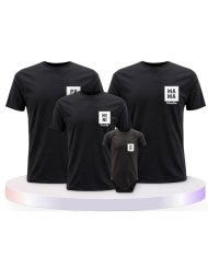 Papa Mama Mini mit Personalisierte Familien T-Shirts | Paarpulli