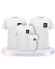 Papa Mama Mini mit Personalisierte Familien T-Shirts | Paarpulli