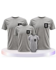 Papa Mama Mini mit Personalisierte Familien T-Shirts | Paarpulli