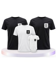 Papa Mama Mini mit Personalisierte Familien T-Shirts | Paarpulli