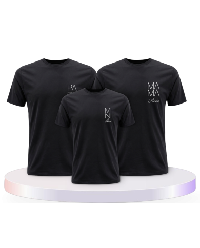 Papa Mama Mini Wunschname Familienset T-Shirts | Paarpulli