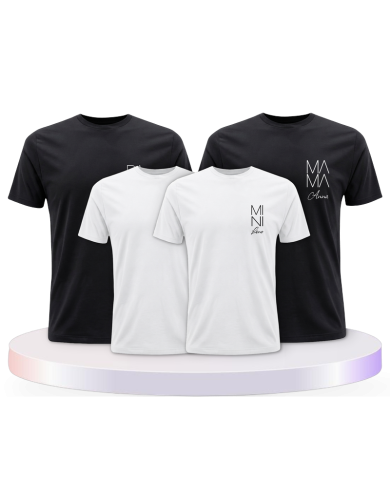 Papa Mama Mini Wunschname Familienset T-Shirts | Paarpulli