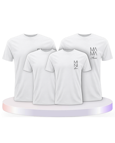 Papa Mama Mini Wunschname Familienset T-Shirts | Paarpulli