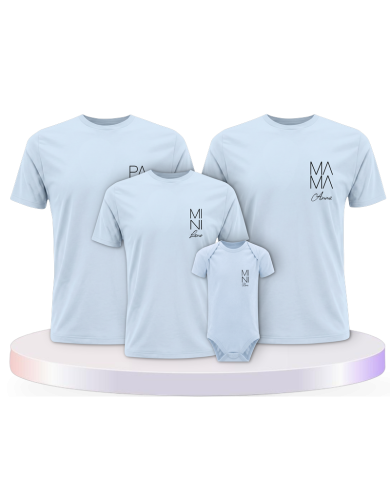Papa Mama Mini Wunschname Familienset Familien T-Shirts | Paarpulli
