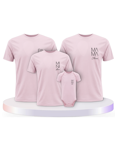 Papa Mama Mini Wunschname Familienset Familien T-Shirts | Paarpulli