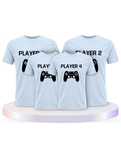 Player mit Controller als Familienset T-Shirts | Paarpulli