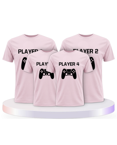 Player mit Controller als Familienset T-Shirts | Paarpulli