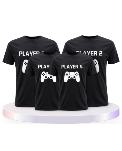 Player mit Controller als Familienset T-Shirts | Paarpulli