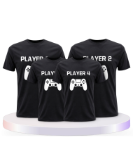 Player mit Controller als Familienset T-Shirts | Paarpulli