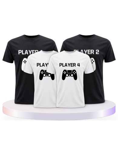 Player mit Controller als Familienset T-Shirts | Paarpulli
