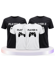 Player mit Controller als Familienset T-Shirts | Paarpulli