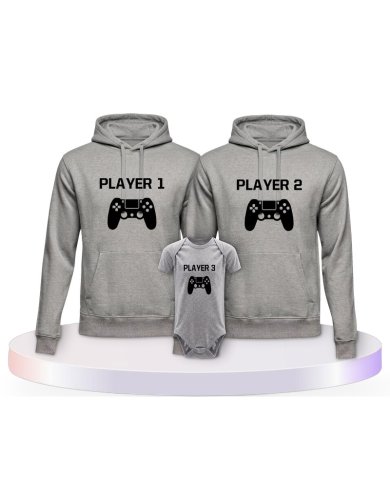 Familienlook Hoodies mit Player mit Controller | Paarpulli
