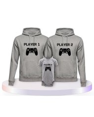 Familienlook Hoodies mit Player mit Controller | Paarpulli