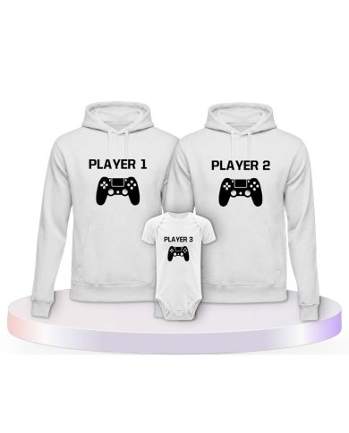 Familienlook Hoodies mit Player mit Controller | Paarpulli
