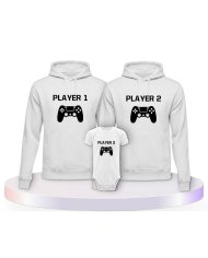 Familienlook Hoodies mit Player mit Controller | Paarpulli