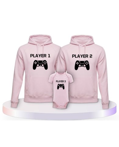 Familienlook Hoodies mit Player mit Controller | Paarpulli