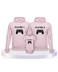Familienlook Hoodies mit Player mit Controller | Paarpulli
