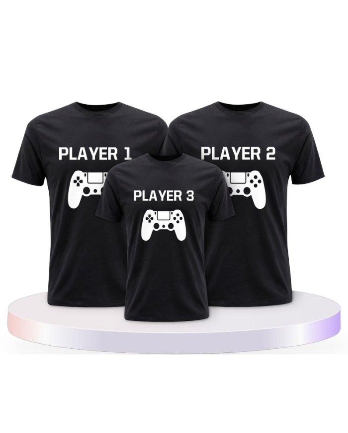 Player mit Controller Familienset T-Shirts | Paarpulli