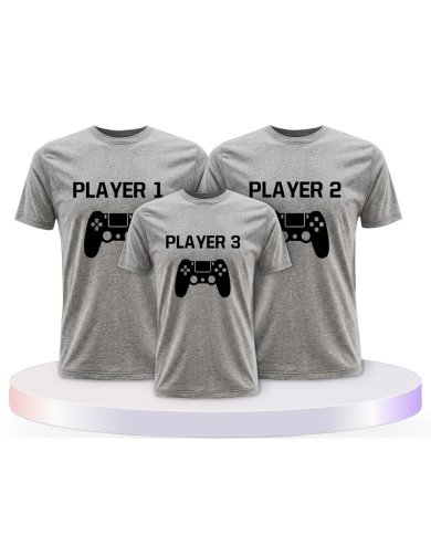 Player mit Controller Familienset T-Shirts | Paarpulli