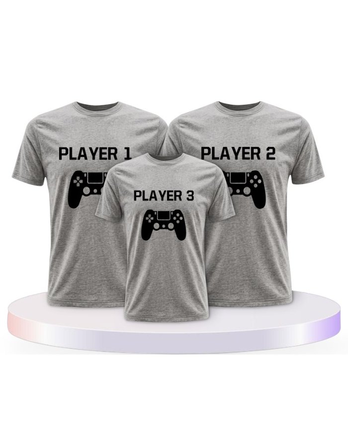 Player mit Controller Familienset T-Shirts | Paarpulli