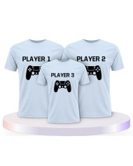Player mit Controller Familienset T-Shirts | Paarpulli