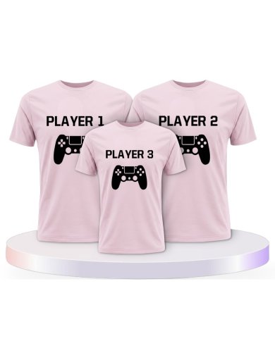 Player mit Controller Familienset T-Shirts | Paarpulli