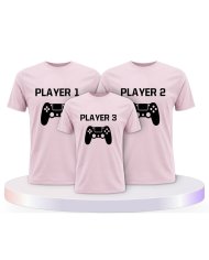 Player mit Controller Familienset T-Shirts | Paarpulli