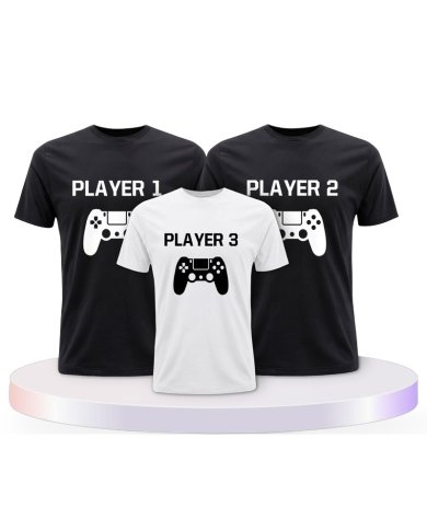 Player mit Controller Familienset T-Shirts | Paarpulli