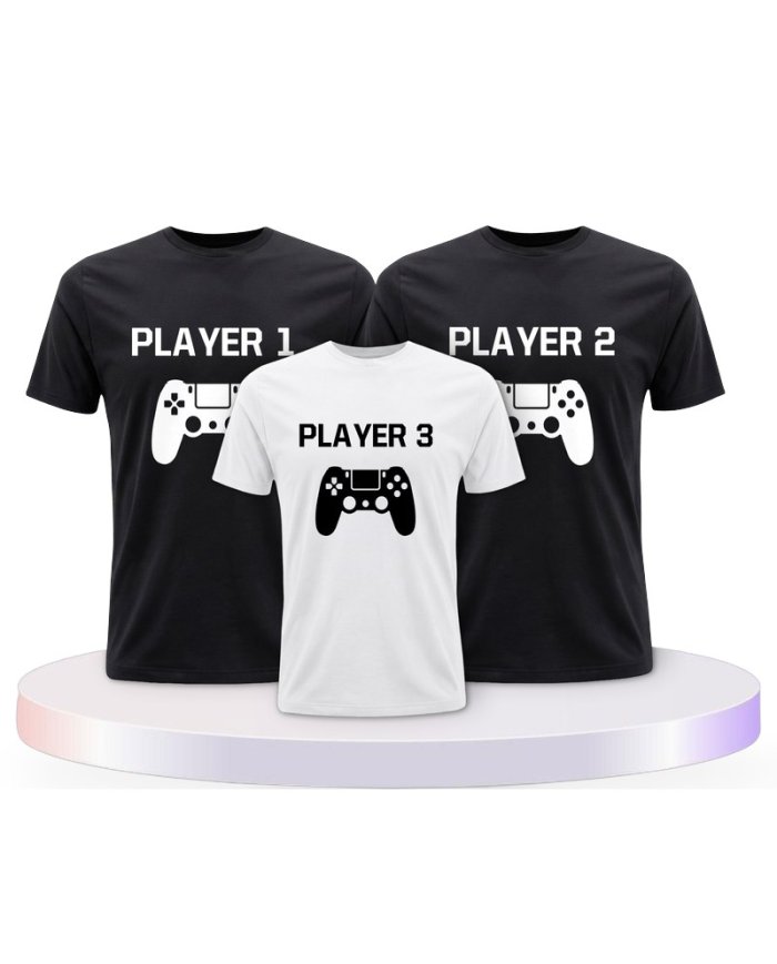 Player mit Controller Familienset T-Shirts | Paarpulli