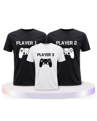 Player mit Controller Familienset T-Shirts | Paarpulli