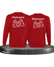 Comic Hände im Disney Design mit Wunschname und Wunschdatum in rot