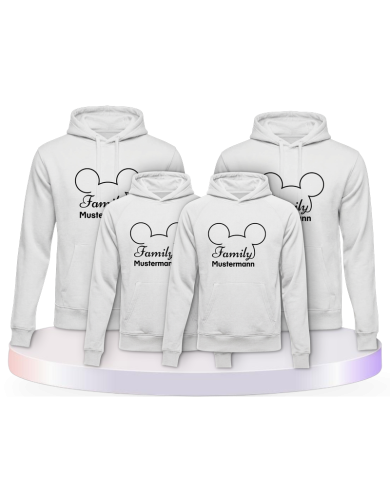 Partnerlook Hoodies mit Family Comic Design mit Wunschname | Paarpulli