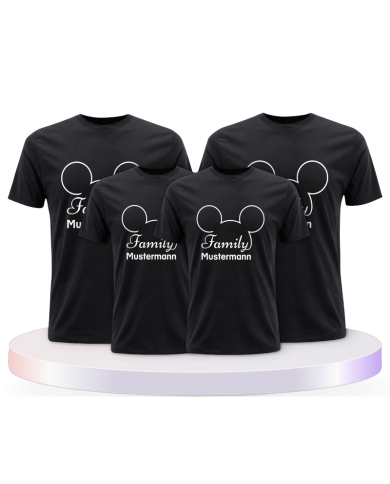 Family Comic Design mit Wunschname Couple T-Shirts kaufen | Paarpulli