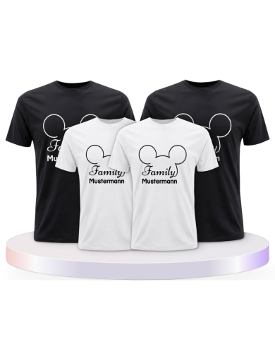 Family Comic Design mit Wunschname Couple T-Shirts kaufen | Paarpulli