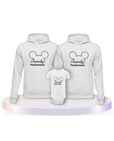Familienlook Hoodies mit Family Comic Design | Paarpulli