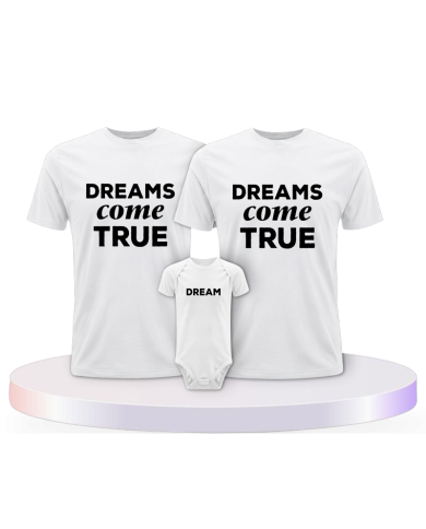Familienlook T-Shirts mit Dreams come True mit Baby Body | Paarpulli