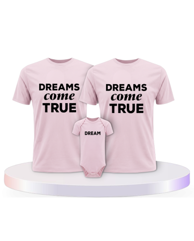 Familienlook T-Shirts mit Dreams come True mit Baby Body | Paarpulli