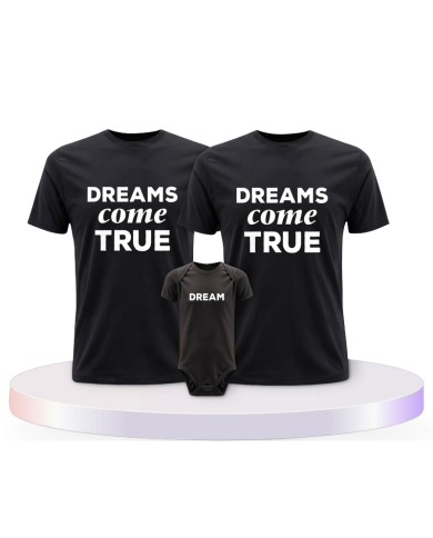 Familienlook T-Shirts mit Dreams come True mit Baby Body | Paarpulli