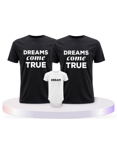 Familienlook T-Shirts mit Dreams come True mit Baby Body | Paarpulli