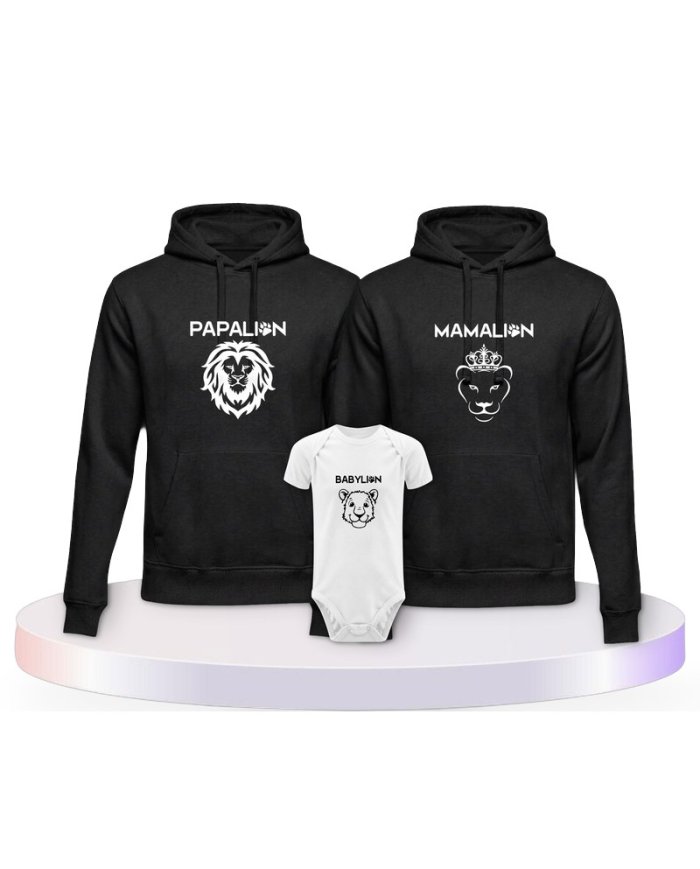 Löwen Set Partner Outfit für die Familie | Paarpulli
