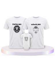 Löwen Set Familienset T-Shirts mit Babybody | Paarpulli