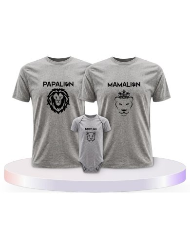 Löwen Set Familienset T-Shirts mit Babybody | Paarpulli