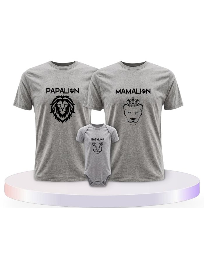 Löwen Set Familienset T-Shirts mit Babybody | Paarpulli