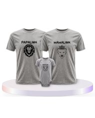 Löwen Set Familienset T-Shirts mit Babybody | Paarpulli