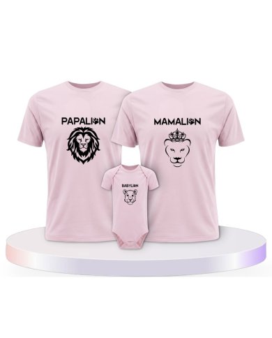 Löwen Set Familienset T-Shirts mit Babybody | Paarpulli