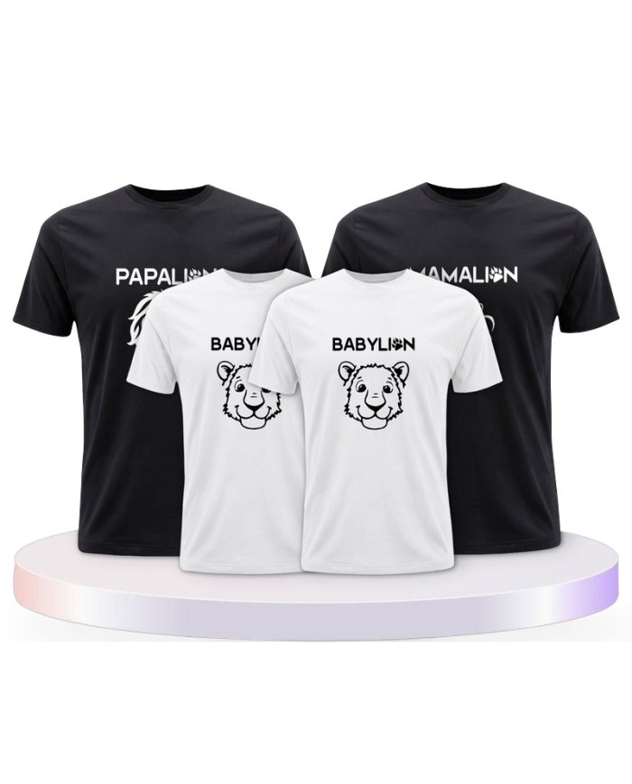 Löwen Set Familienset T-Shirts | Paarpulli