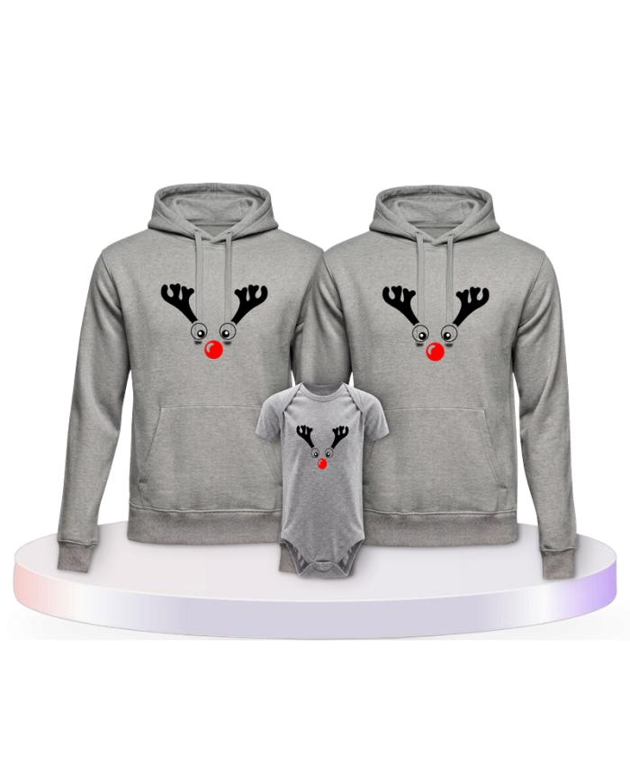 Weihnachts mit Rentier und Couple Hoodies kaufen | Paarpulli