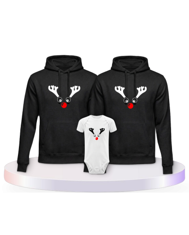 Weihnachts mit Rentier und Couple Hoodies kaufen | Paarpulli