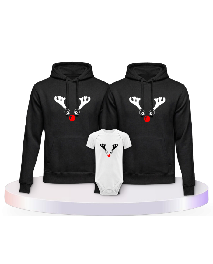 Weihnachts mit Rentier und Couple Hoodies kaufen | Paarpulli